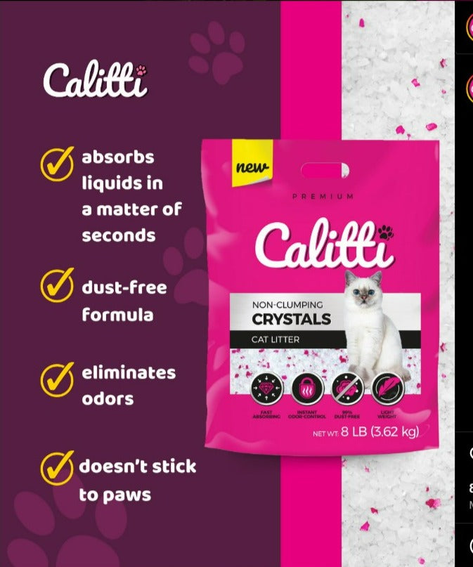 Calitti CRYSTALS Non-Clumping Unscented 8 LB #223451 | Purrfect