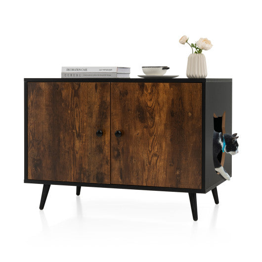 Industrial Cat Litter Box Enclosure with Divider and