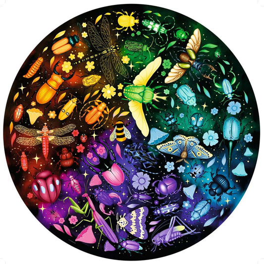 Insects "Circle of Colors" 500 Piece Round Jigsaw Puzzle Ravensburger