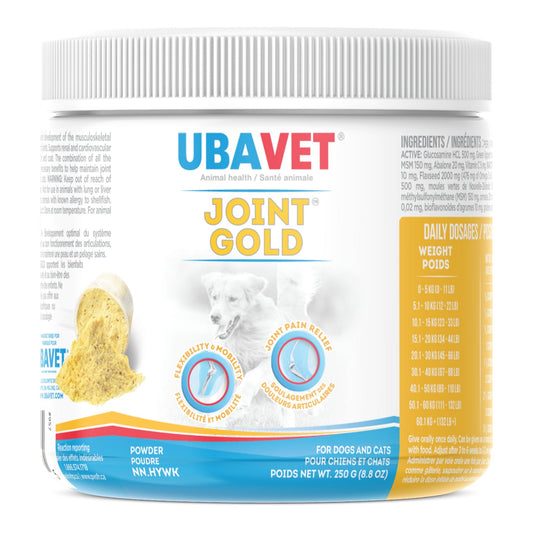 UBAVET Joint Gold Joint Care Powder for Dogs & Cats – 8.8 oz (250g) - Purrfect Pet Kingdom