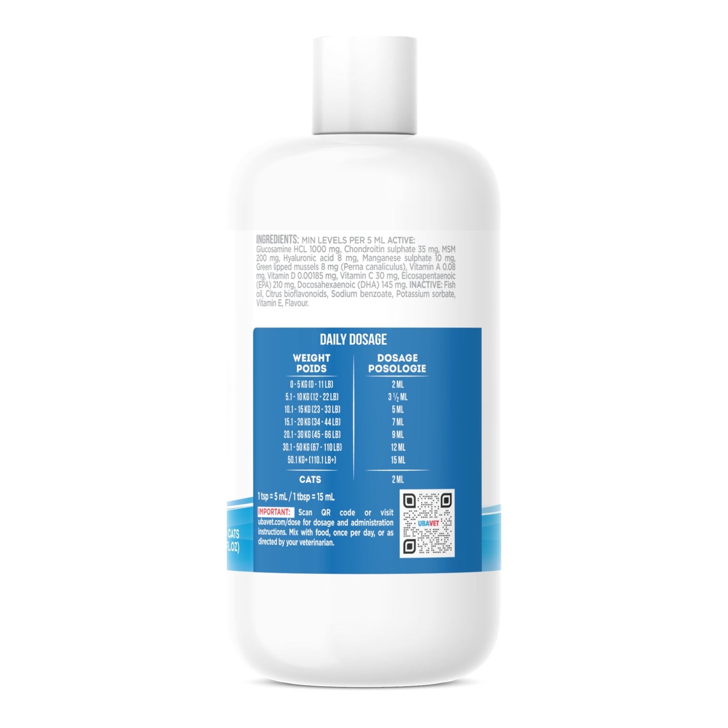 UBAVET Joint Power MEG Maximum Joint Care Liquid for Cats and Dogs - Purrfect Pet Kingdom