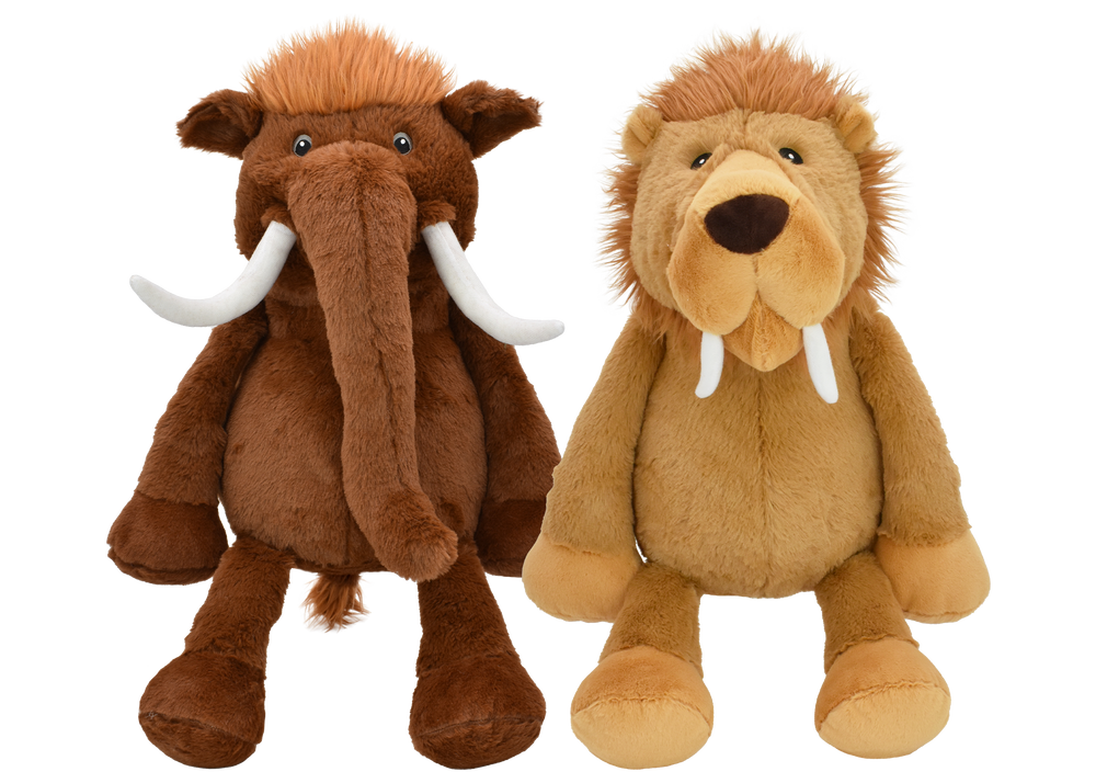 Multipet Jumbo Mammoth & Sabertooth Tiger (14")