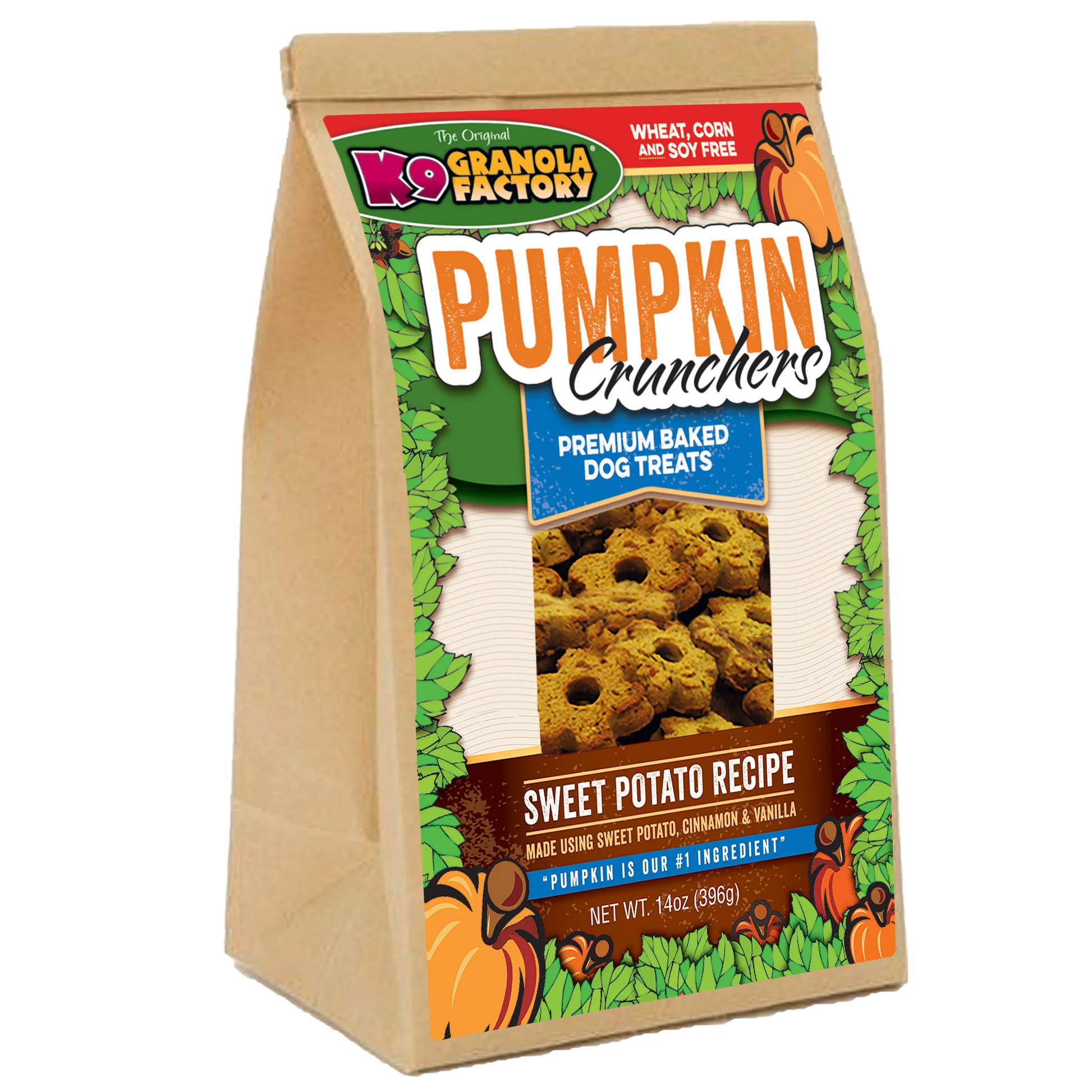 K9 Granola Factory Pumpkin Crunchers, Sweet Potato Recipe Dog Treats (14oz) - K9 Dog Treats - The Family Pet