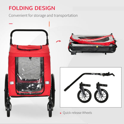 2-In-1 Pet Bike Trailer Stroller Jogging 🚴