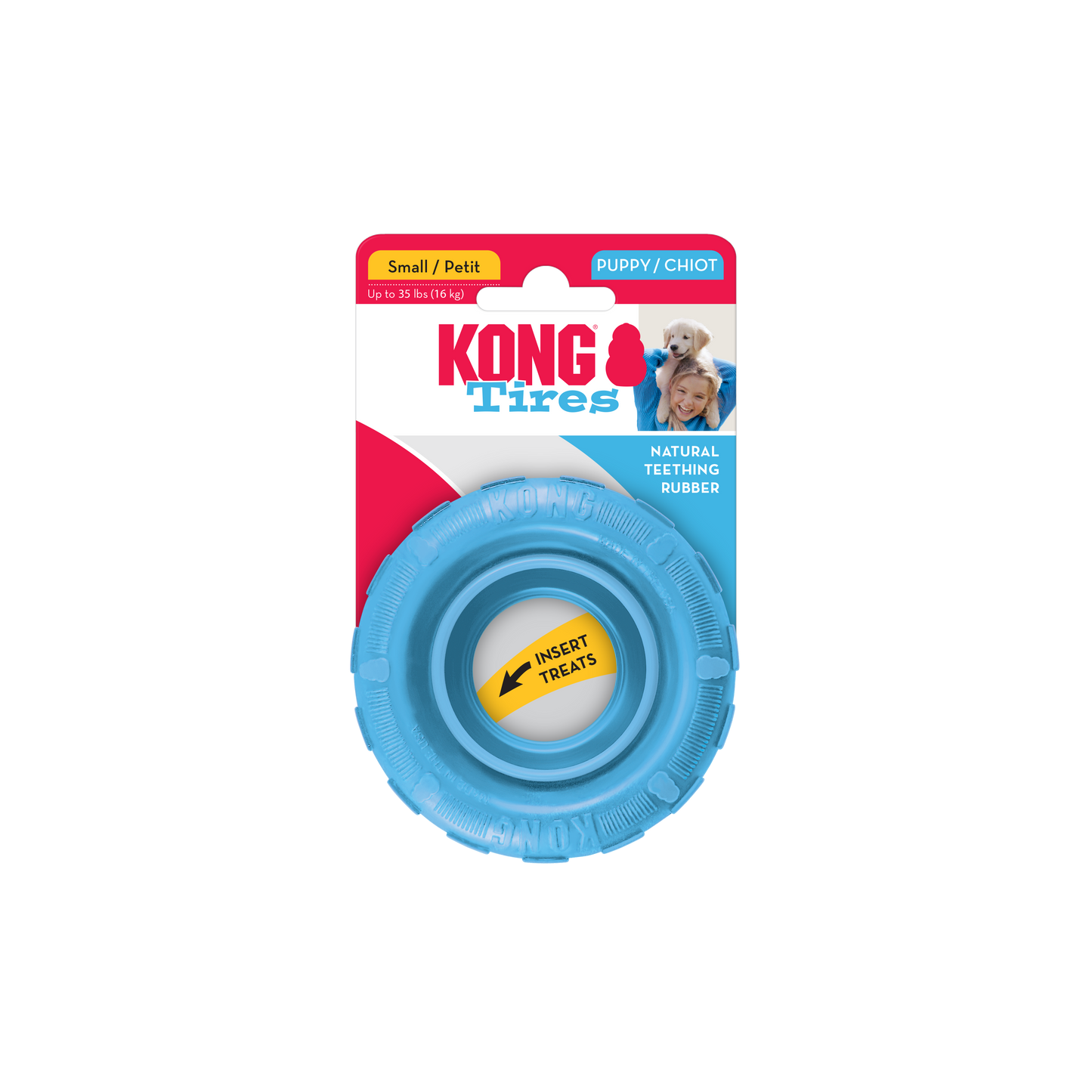 KONG Puppy Tires Small Teething Dog Toy 👑