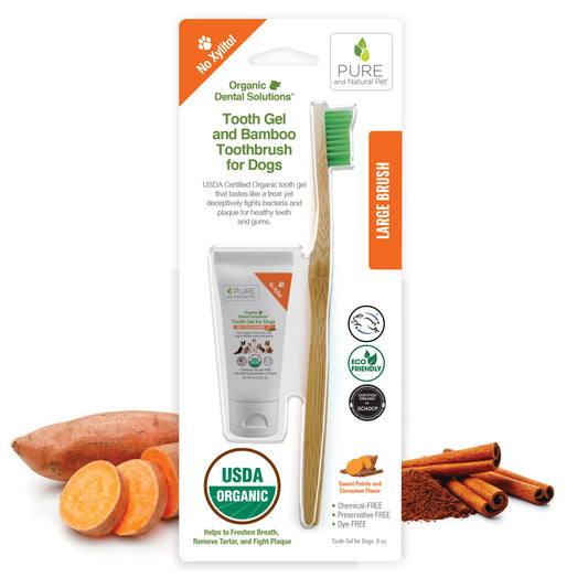 Tooth Gel and Bamboo Toothbrush for Large Dogs - Organic Dental Solutions� - main product image