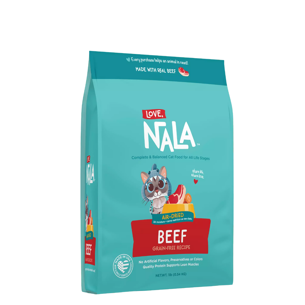 Beef Grain Free Recipe Air-Dried Adult Cat Food 1lb bag