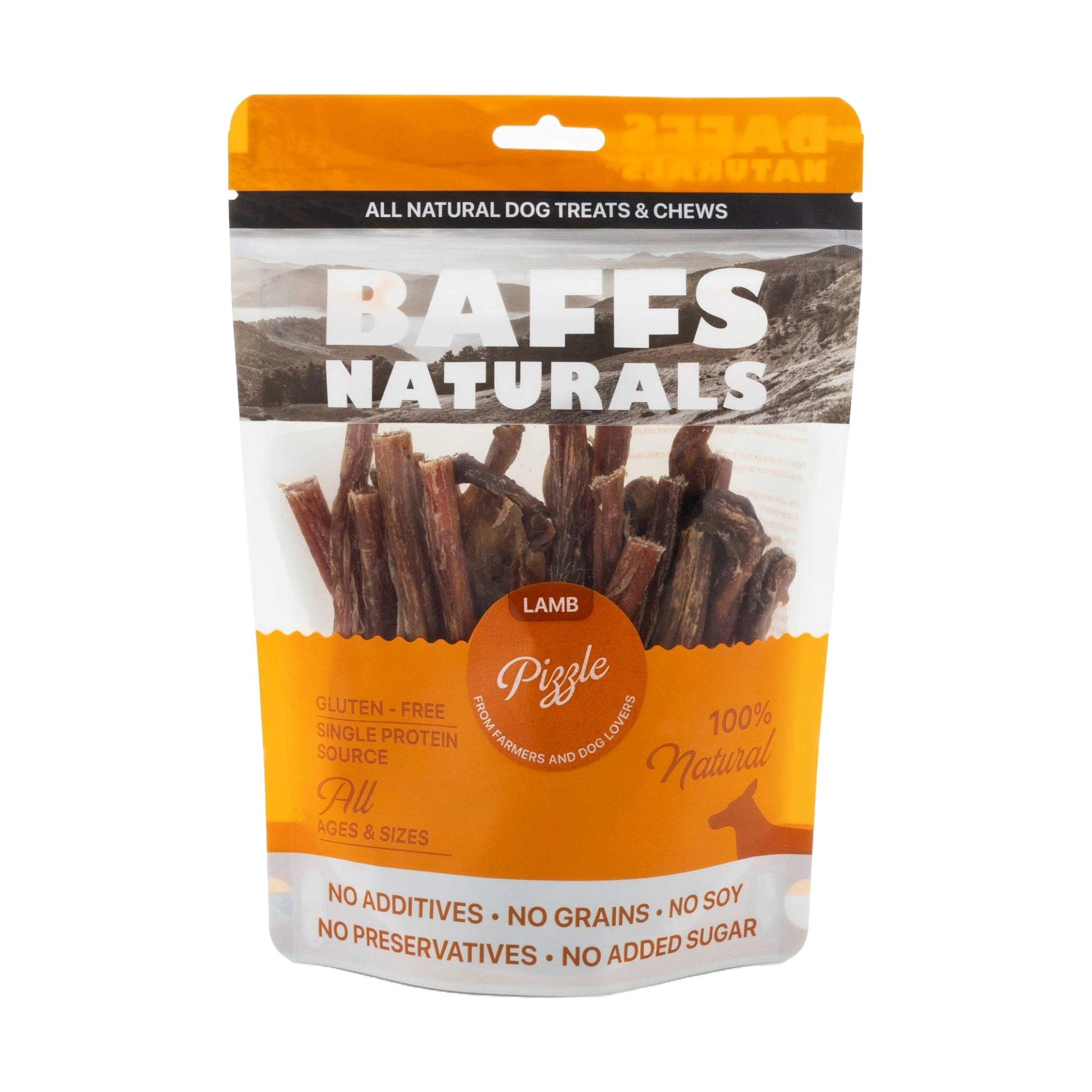 BAFFS NATURALS All-Natural Premium Lamb Pizzle Dog Chews – (8oz Bag) - Purrfect Pet Kingdom