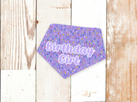 Dog Bandana Birthday Girl Lavender Purple Pet Scarf