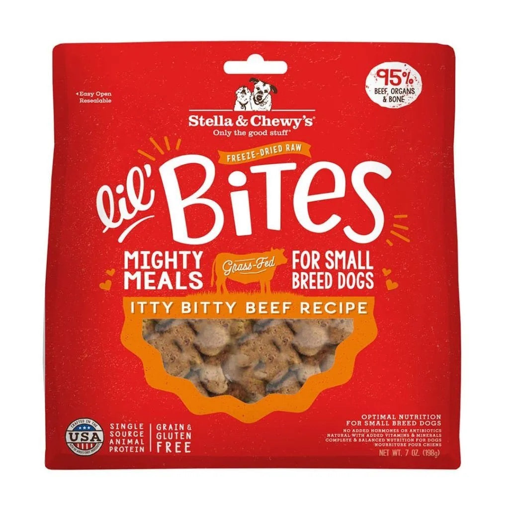 Stella & Chewy's Lil Bites Itty Bitty Beef Recipe Dog Food (7oz) - Stella & Chewy's Freeze Dried Dog Food - The Family Pet