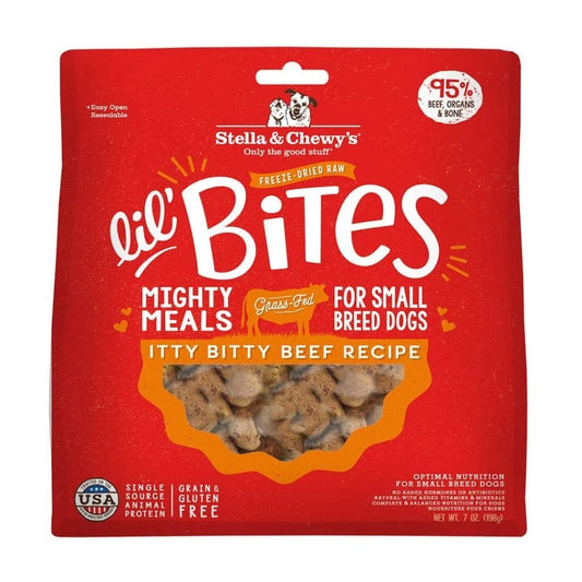 Stella & Chewy's Lil Bites Itty Bitty Beef Recipe Dog Food (7oz) - Stella & Chewy's Freeze Dried Dog Food - The Family Pet