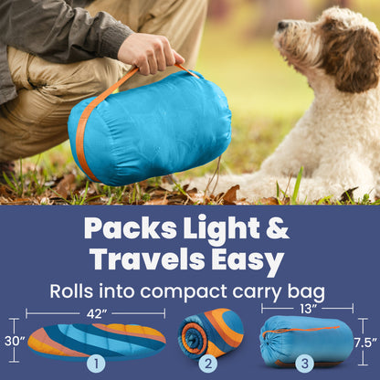 Travel Dog Bed - Foldable & Packable for Travel, Road Trip,