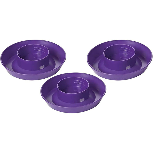 Little Giant Screw-On Poultry Waterer Base 1 Quart Purple 3-Pack