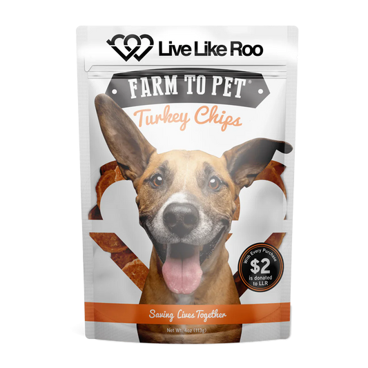 Dog Treats Turkey Chips Live Like Roo 4 Oz 🦃
