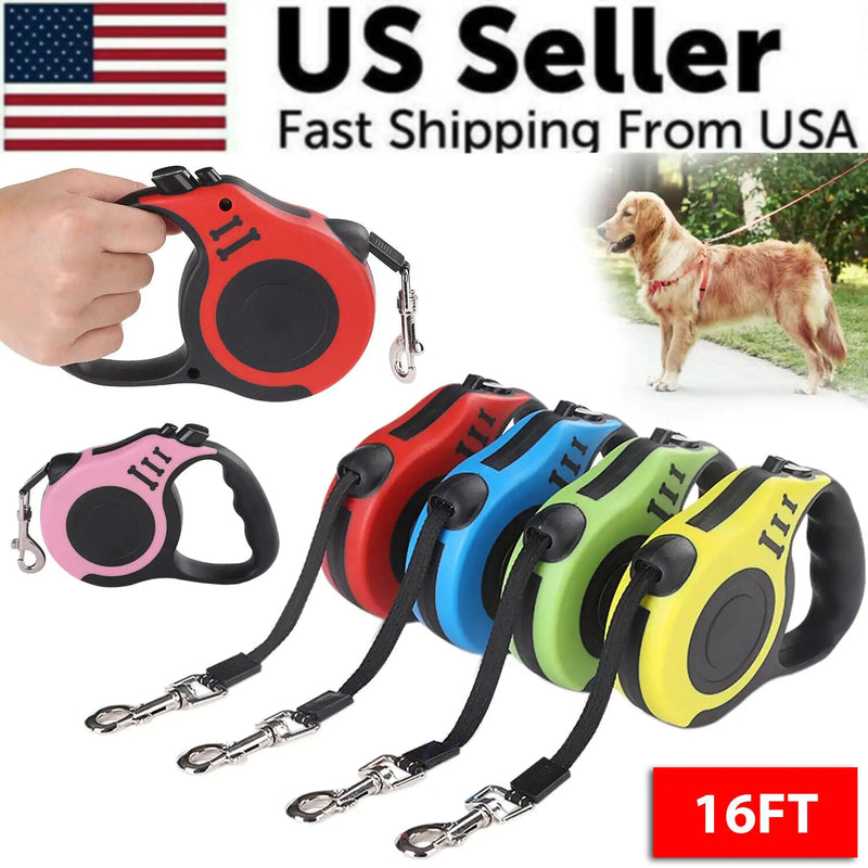 16.5FT Auto-Retract Dog Walking Leash