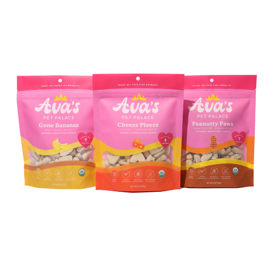 Ava's Pet Palace Organic Dog Treat Bag - Bundle 3 Flavors Bags