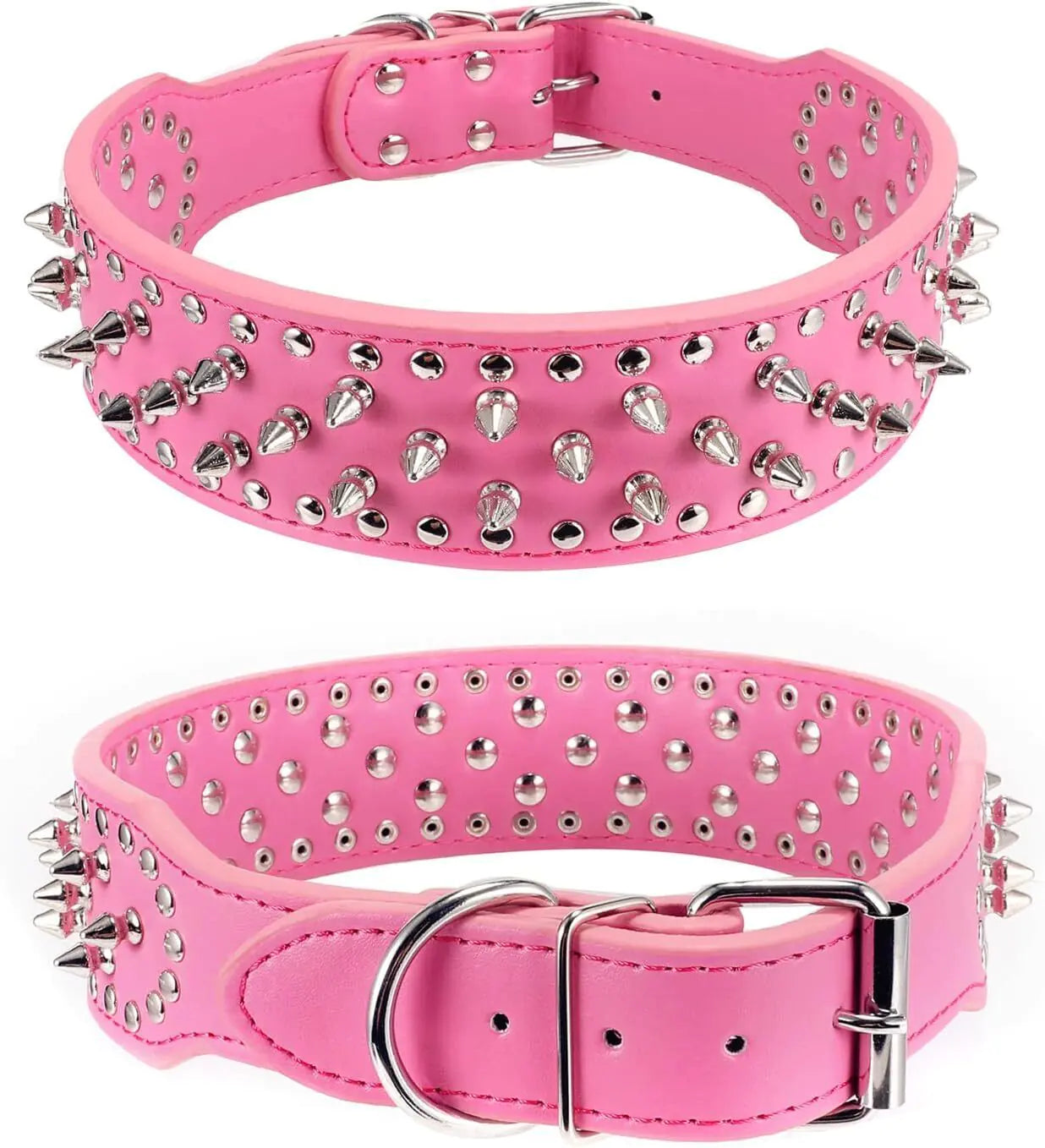 Rugged Leather Spiked Collar for Dogs and Cats - Ameraeon