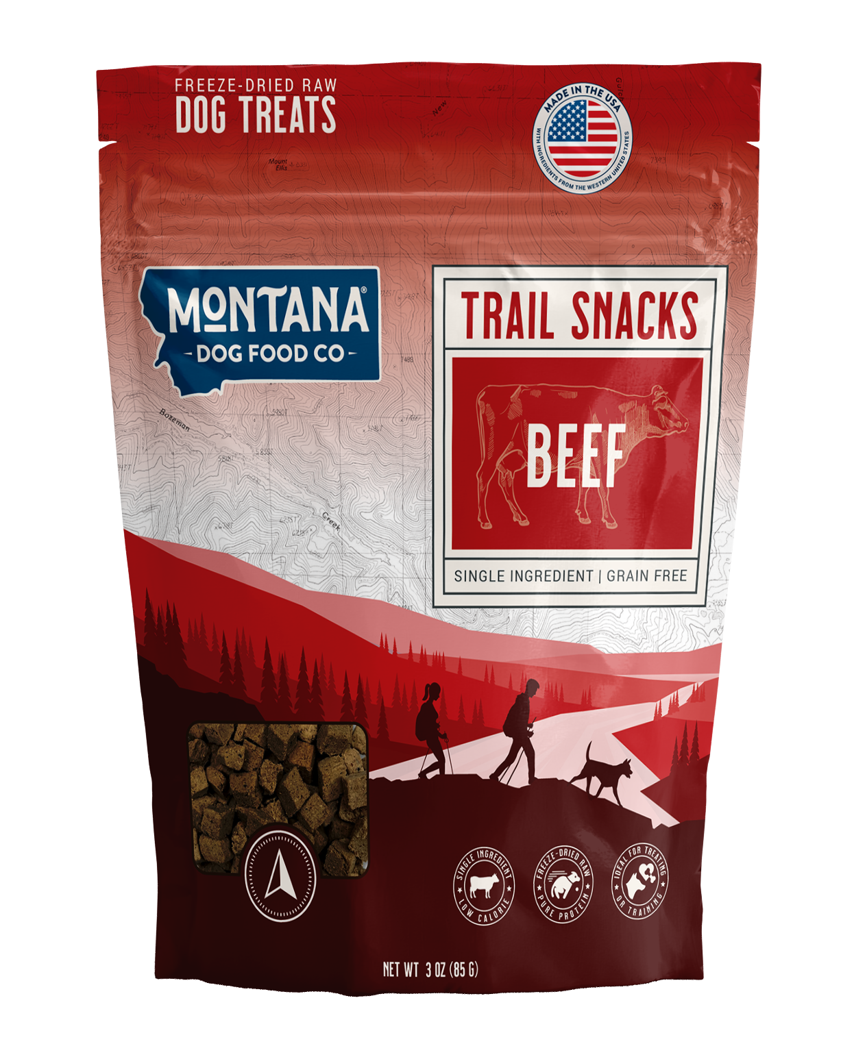 Beef Heart Freeze-dried Raw Trail Snacks (Treats) for Dogs 3oz