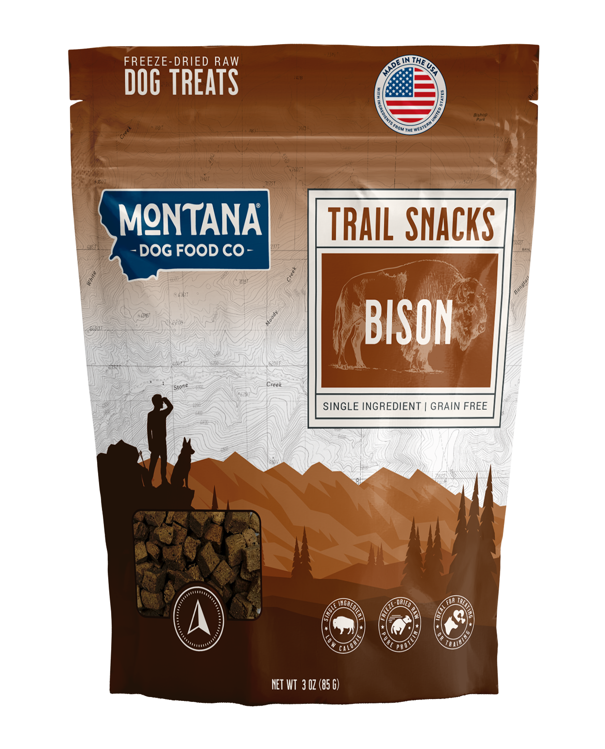 Bison Liver Freeze-Dried Raw Trail Snacks (Treats) for Dogs 3oz