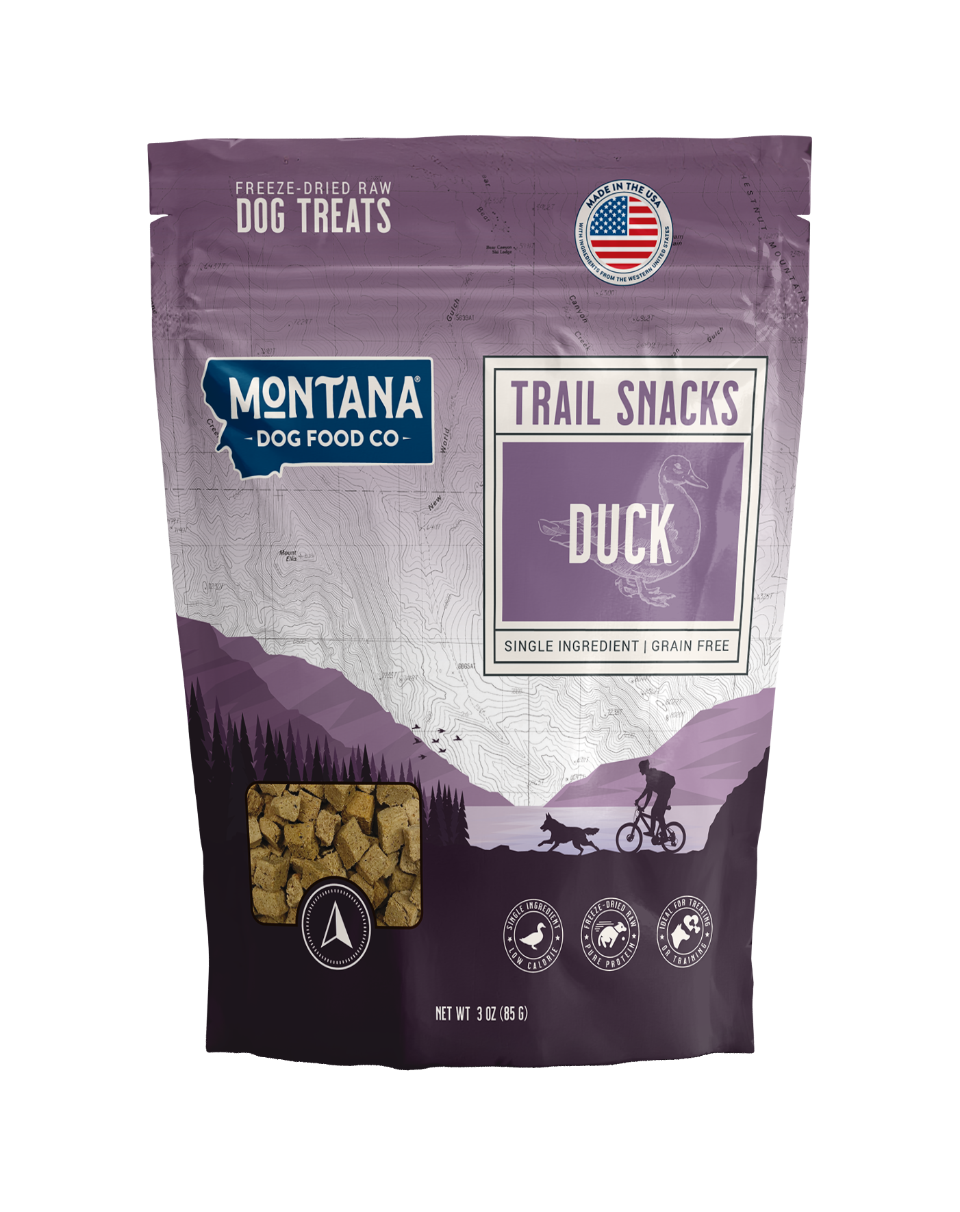 Duck Freeze-dried Raw Trail Snacks (Treats) for Dogs 3oz