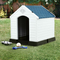 Medium size Outdoor Heavy Duty Blue and White Plastic Dog