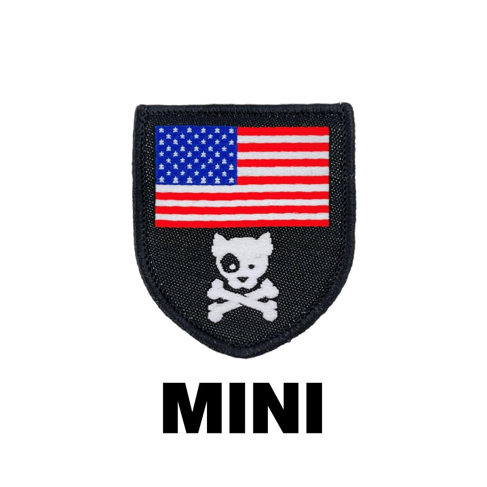 MINI AMERICAN DOG & CROSSBONES SHIELD Morale Patch