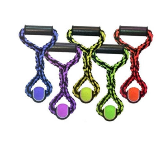Nuts for Knots Handle Rope Tug w/Tennis Ball Dog Toy - 2 Sizes