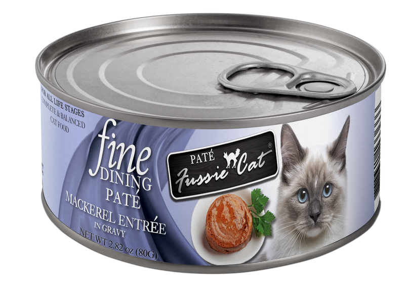Fussie Cat Fine Dining - Pate - Mackerel Entree in gravy (2.82oz)