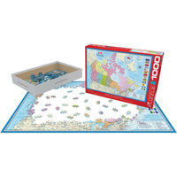 Map of Canada 1000 Piece Jigsaw Puzzle Eurographics