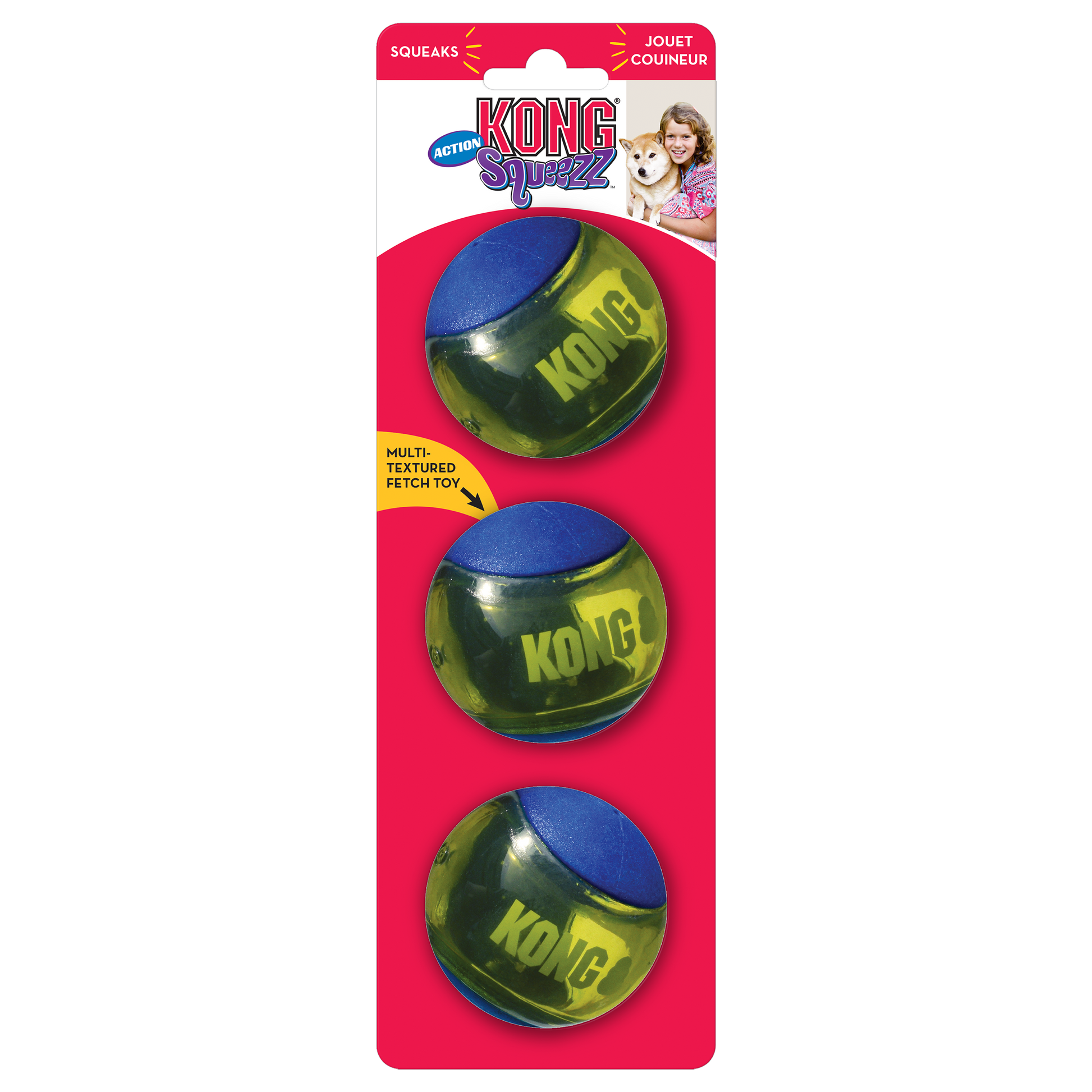 Kong Squeezz Action Ball Medium - Kong Dog Toys - The Family Pet