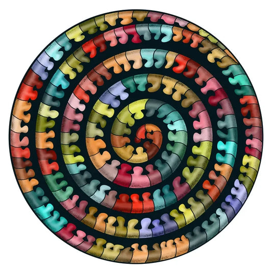 Millepedes 324 Wood Piece Double-Sided Round Jigsaw Puzzle Curiosi