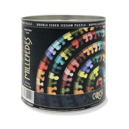Millepedes 324 Wood Piece Double-Sided Round Jigsaw Puzzle Curiosi