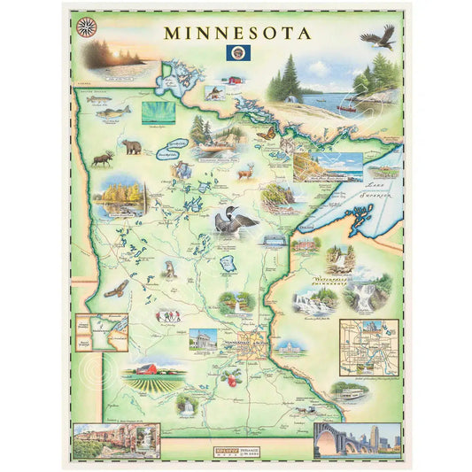 Minnesota State 1000 Piece Jigsaw Puzzle Xplorer Maps