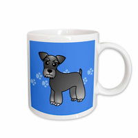 3dRose Cute Miniature Schnauzer Banded Coat (Salt and Pepper) - Cartoon Dog -... - Mugs (mug_40882)