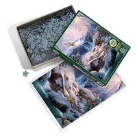 Mystic Falls in Winter 1000 Piece Jigsaw Puzzle Cobble Hill