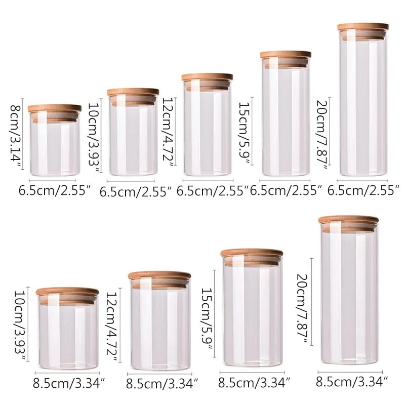 Purrfect Pet Kingdom Bamboo-Covered Borosilicate Glass Food Storage Containers (5) - Premium Pet Bowls & Feeders