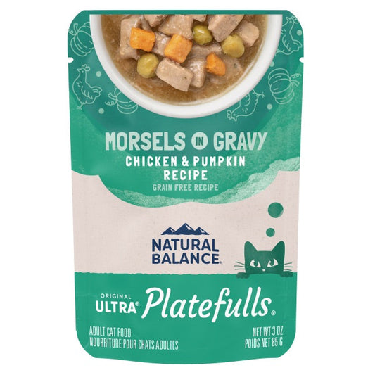 Natural Balance Cat Pouch Platefulls Chicken & Pumpkin (3oz) - Wet Cat Food - The Family Pet