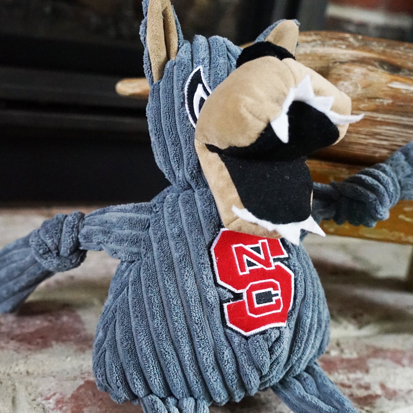 Dog Toy NCAA North Carolina State University Mr Wuf Knottie - size and texture image for dog toy
