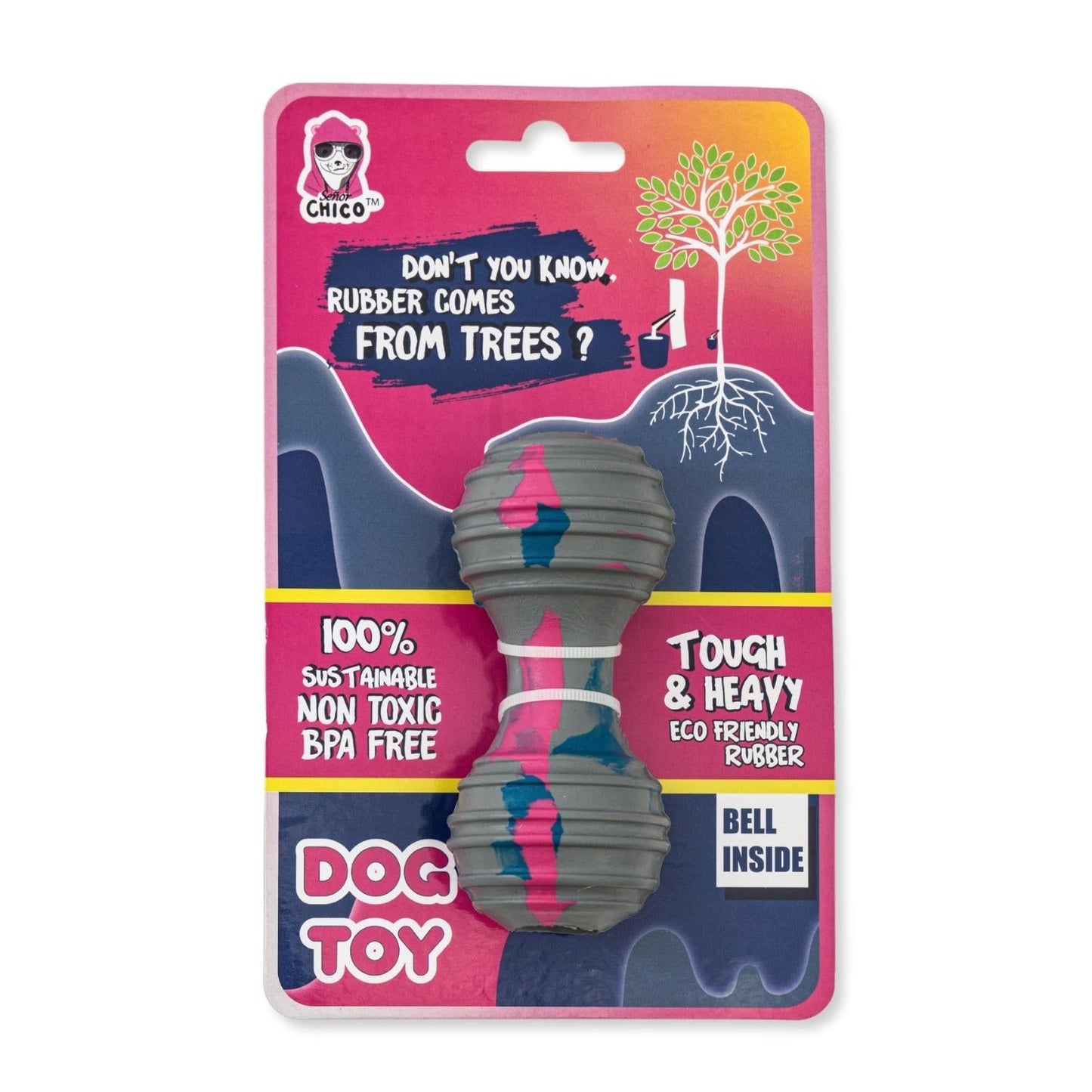 Natural Rubber Dumbbell Dog Chew Toy – Durable & Safe, Fun &