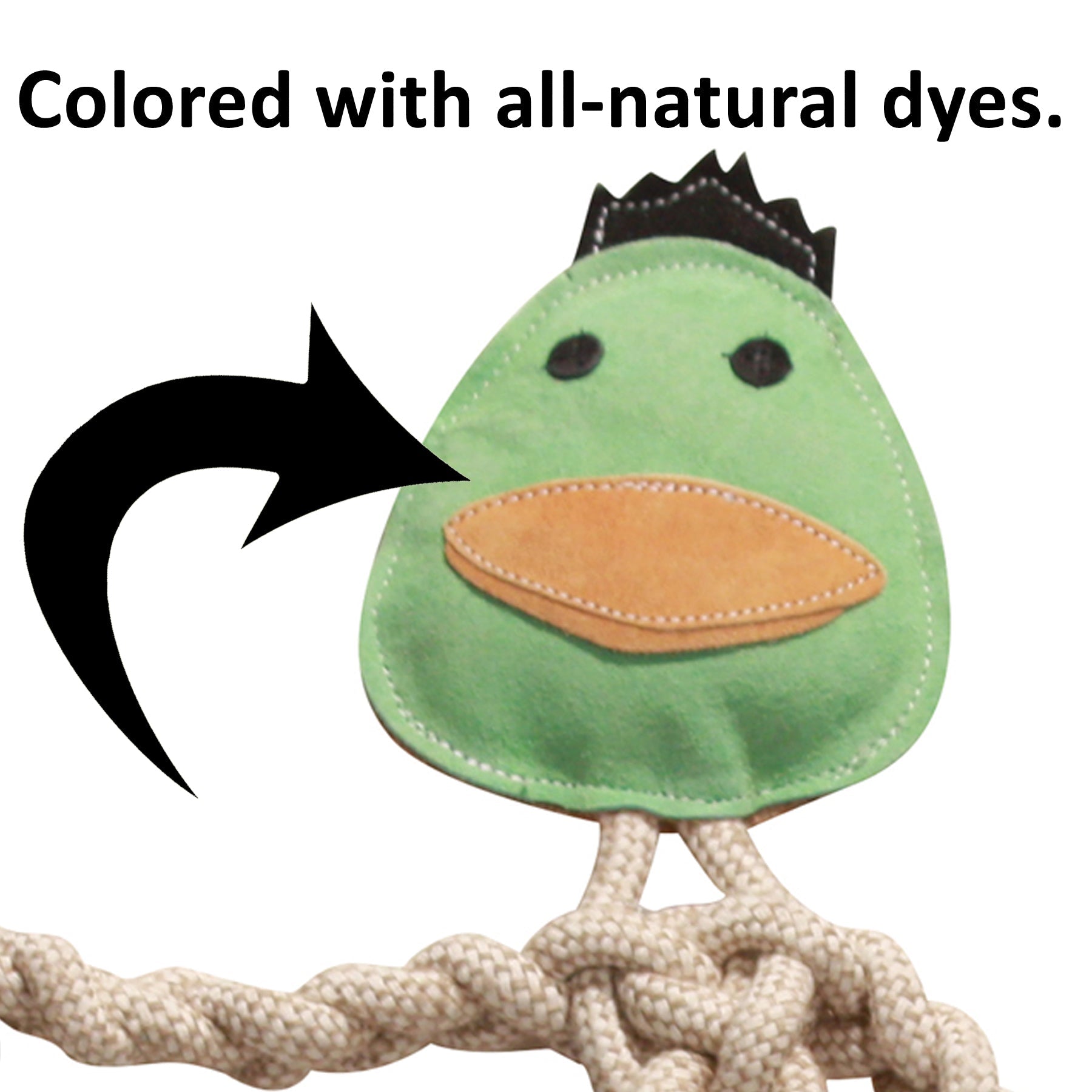 Dog Toy Dilly Duck Natural Rope Knottie Toy Large 9mm Essent - gallery product image for dog toy