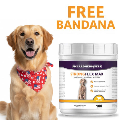 Piccardmeds4pets StrongFlex Max Joint Support Chews Large Dogs 100ct  + FREE Bandana!