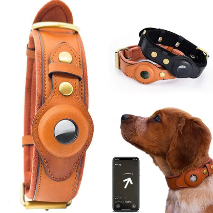 Leather Anti - Lost Dog Collar - Pet GPS Tracking Collar - Mimarta