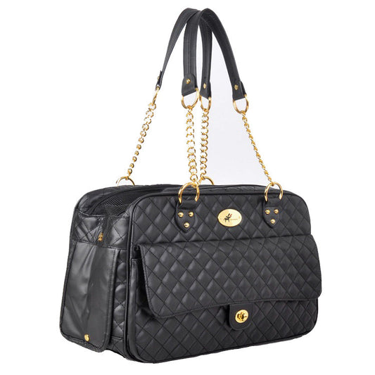 Luxury Quilted PU Leather Pet Carrier 👜