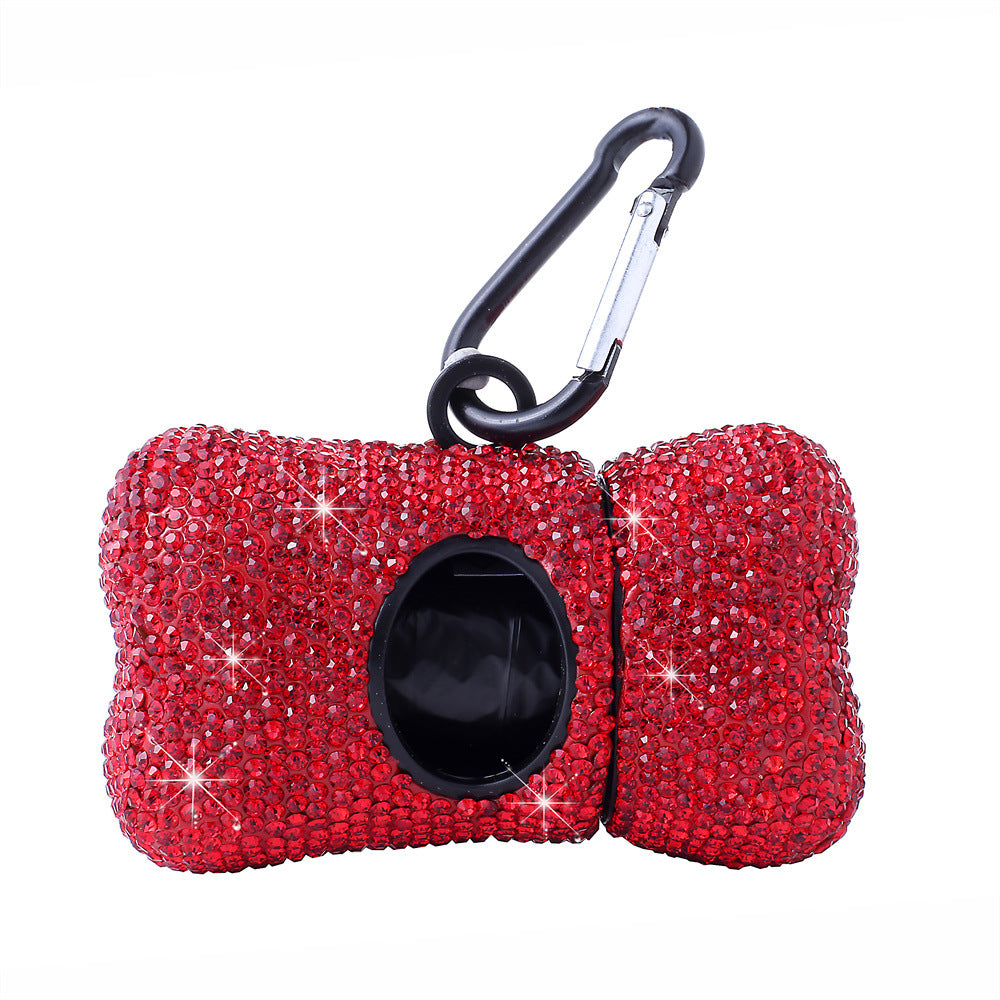 Bling Dog Poop Bag Holder – Crystal Bone Dispenser