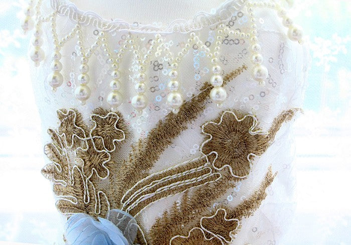 Exquisite Gold Silver Sequin Pet Gown Luxurious Dog Princess Dress - Purrfect Pet Kingdom