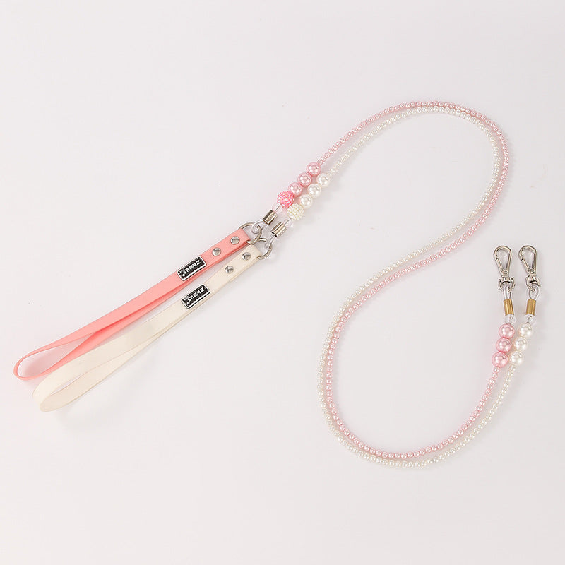 Luxury Pearl Pet Collar and Leash Set – Elegant & Lightweight