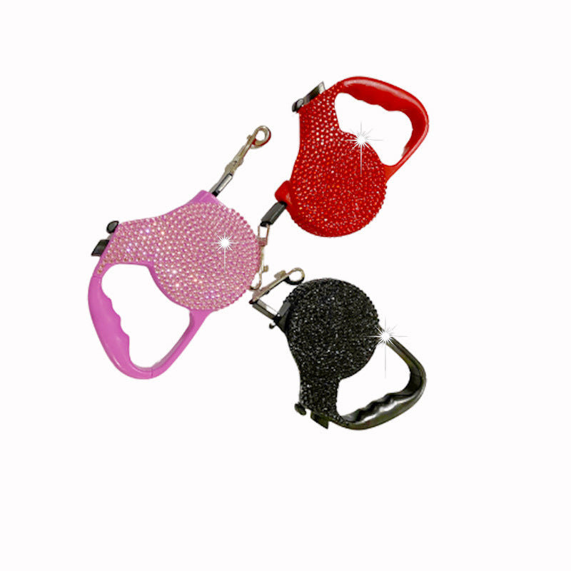 Bling Retractable Dog Leash – 16.4 feet Sparkly Crystal Lead