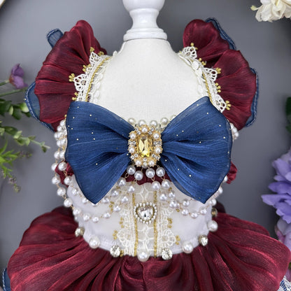 Handmade Luxury Dog Dress Royal Style Lace Tutu