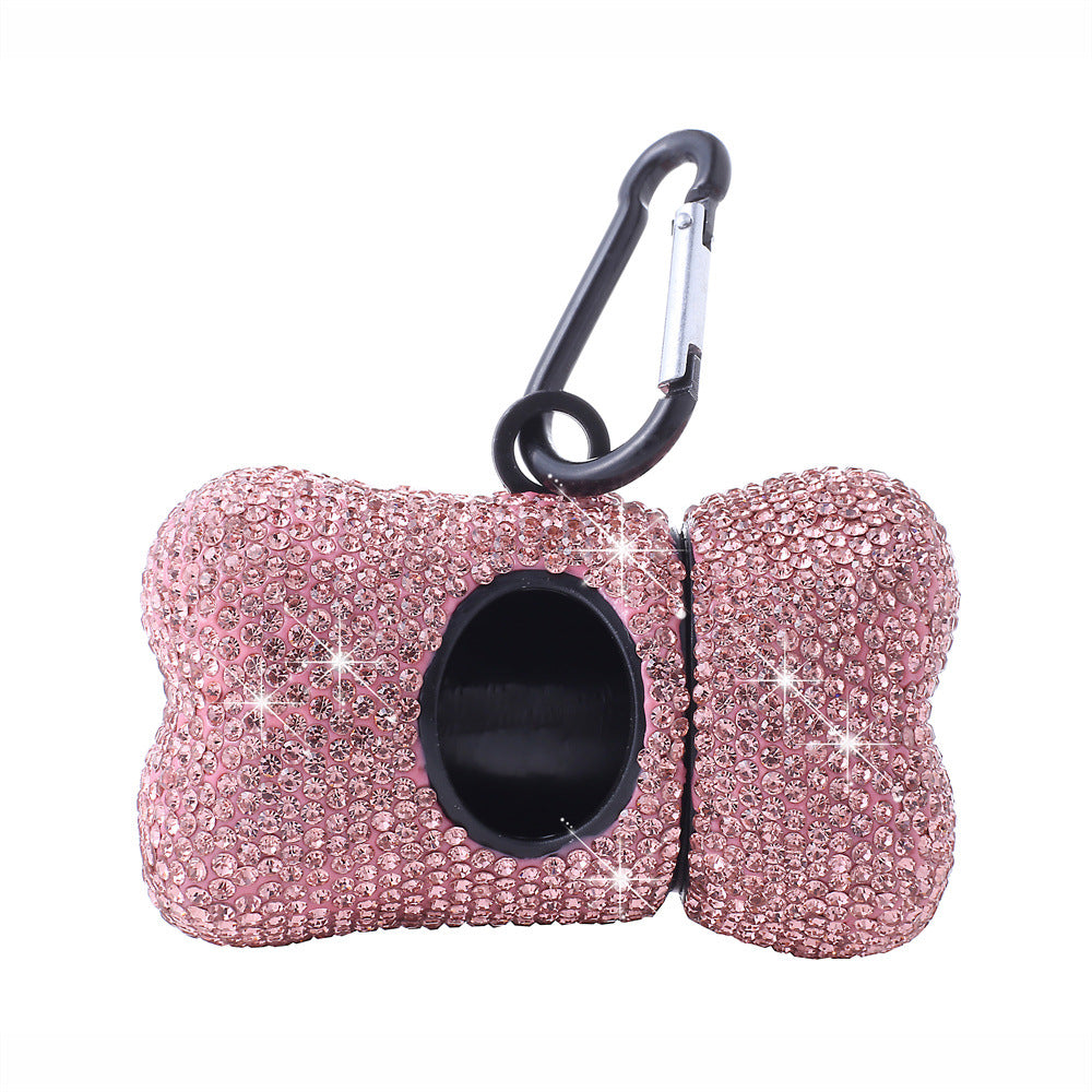 Bling Dog Poop Bag Holder – Crystal Bone Dispenser