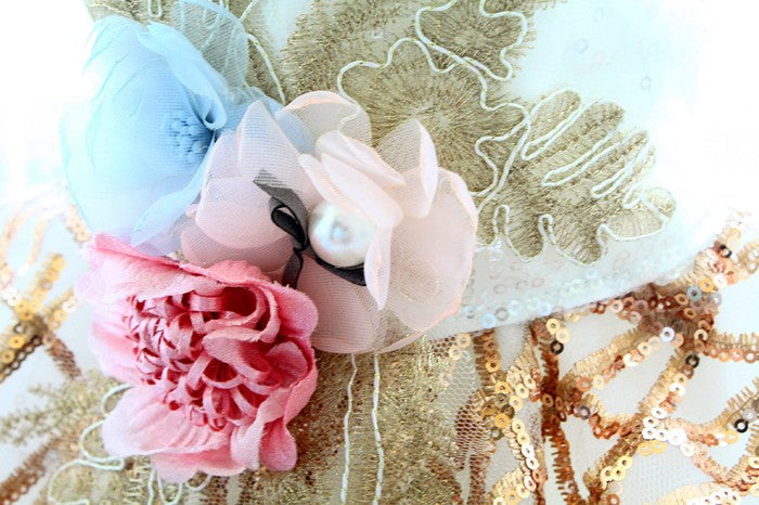 Exquisite Gold Silver Sequin Pet Gown Luxurious Dog Princess Dress - Purrfect Pet Kingdom